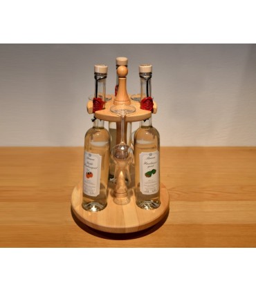 Tischbar für 3 Flaschen incl. 3 Destillatgläsern (ohne Flaschen)